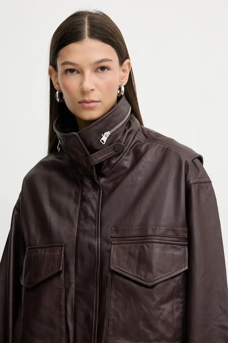 giacca in pelle CLAY Granata miniatura 4