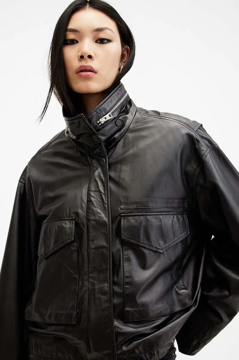 giacca in pelle CLAY JACKET donna colore nero W035LB miniatura 3