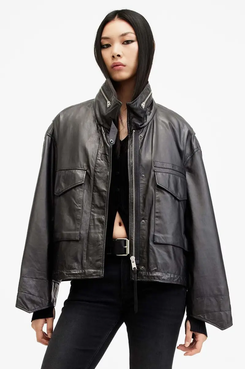 giacca in pelle CLAY JACKET donna colore nero W035LB