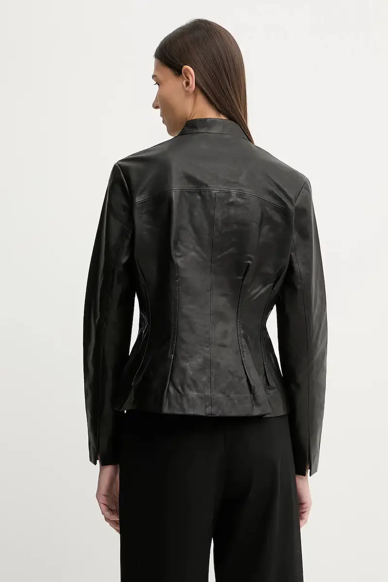 giacca in pelle CLO Nero miniatura 3