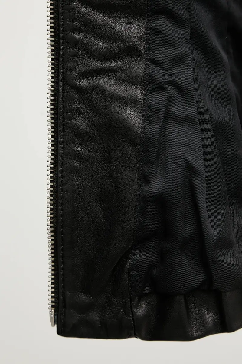 giacca in pelle CLO Nero miniatura 5
