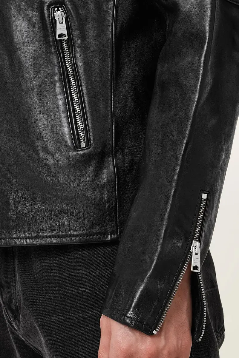 giacca in pelle CORA colore nero M064LB miniatura 4