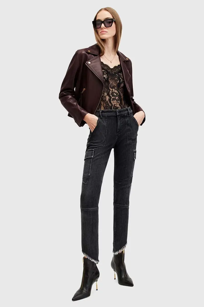 giacca in pelle DALBY BIKER donna colore granata W099LB miniatura 5