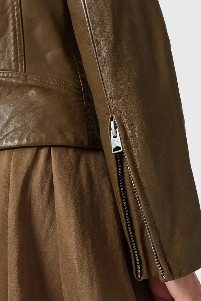 giacca in pelle DALBY BIKER donna colore granata W099LB Marrone miniatura 3