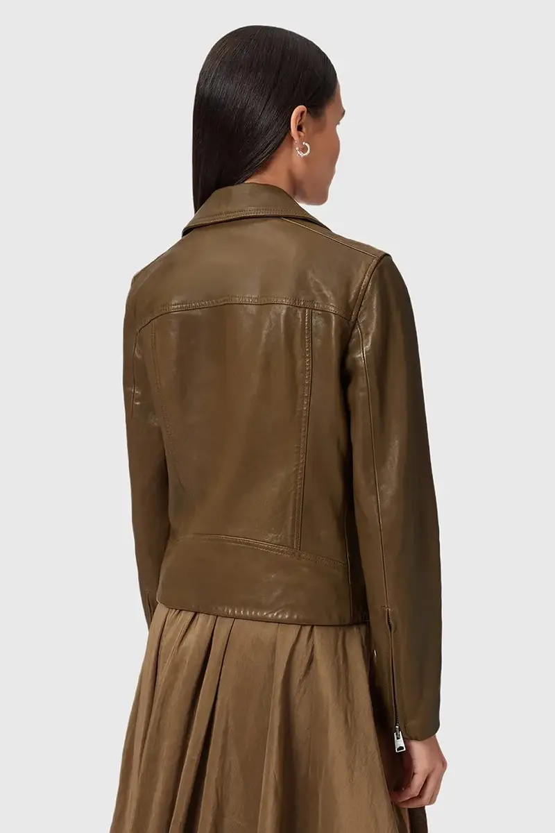 giacca in pelle DALBY BIKER donna colore granata W099LB Marrone miniatura 4