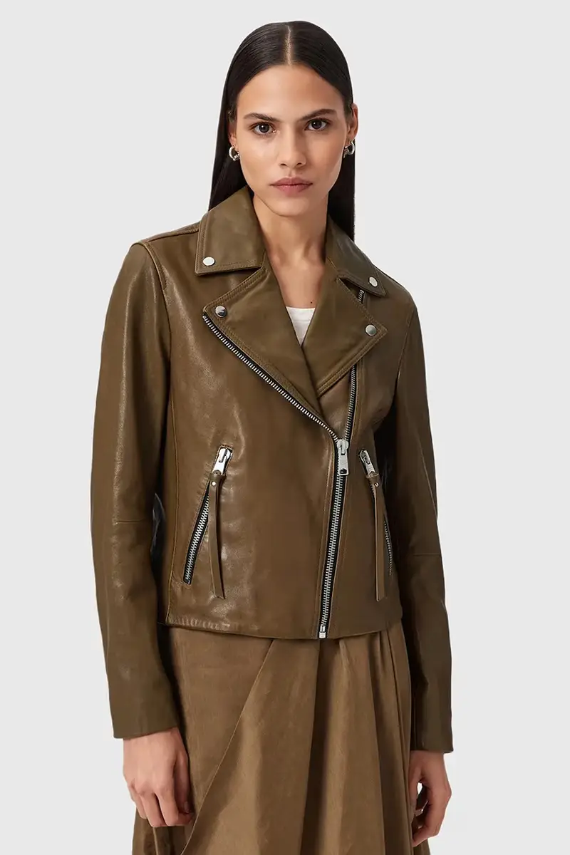 giacca in pelle DALBY BIKER donna colore granata W099LB Marrone