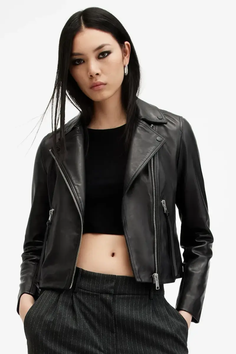 giacca in pelle DALBY donna colore nero W086LB