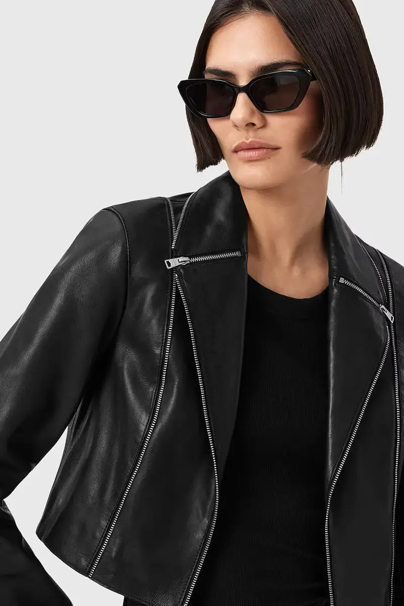 giacca in pelle LANDERS colore nero W058LD miniatura 5