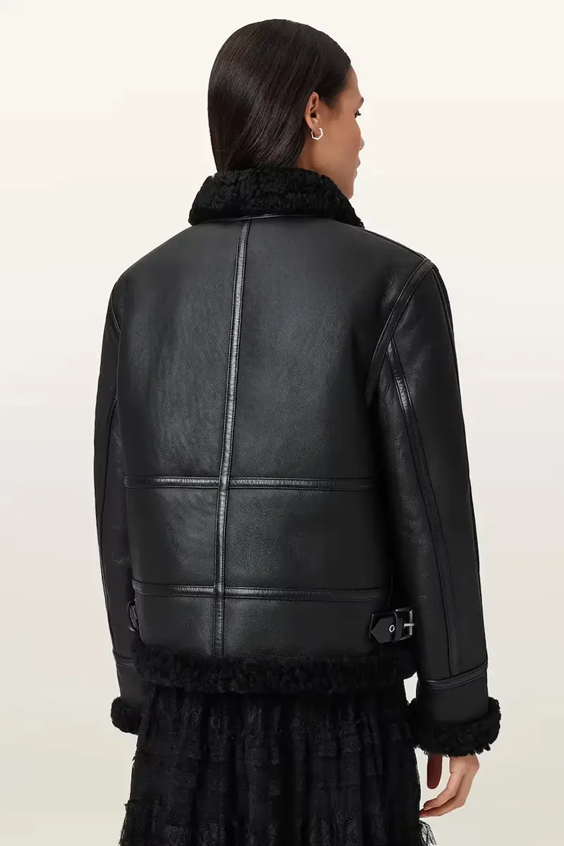 giacca in pelle LOREL Nero miniatura 2