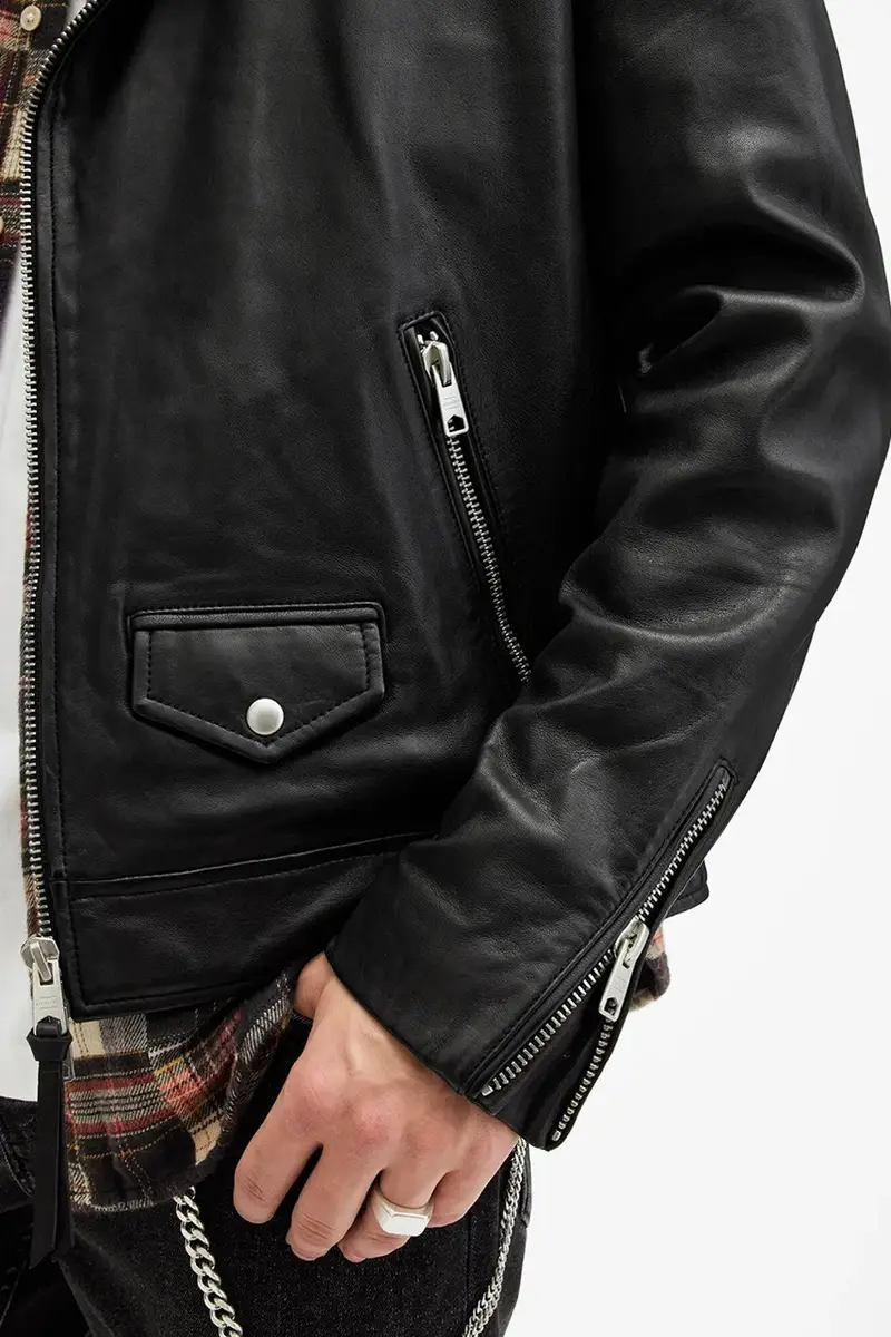 giacca in pelle MILO uomo colore nero M062LB miniatura 3