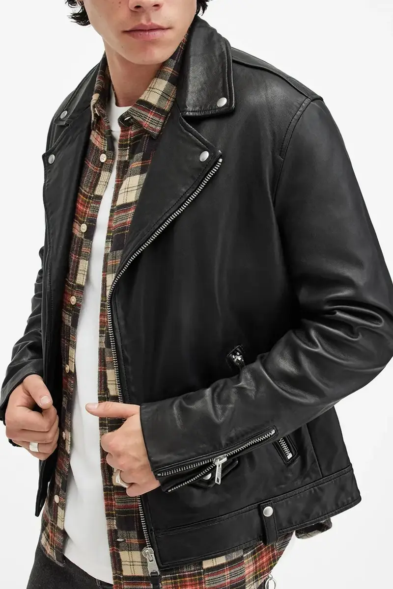 giacca in pelle MILO uomo colore nero M062LB miniatura 4