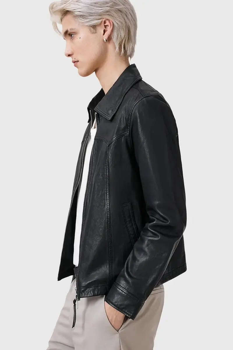 giacca in pelle NELLCOT colore nero M019LC miniatura 4