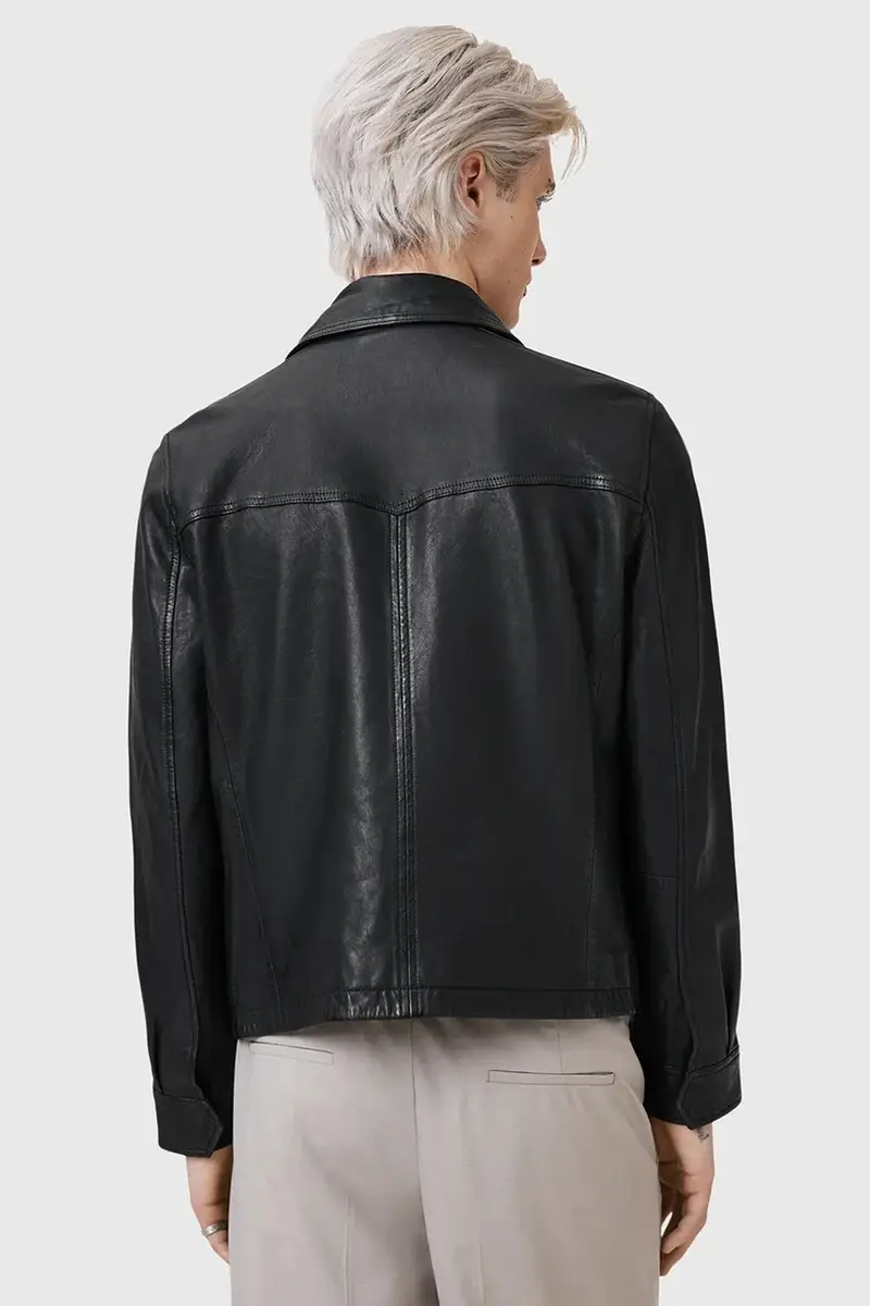 giacca in pelle NELLCOT colore nero M019LC miniatura 5