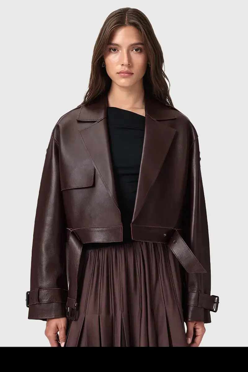 giacca in pelle OPHELIA donna colore verde W045LB Granata miniatura 5