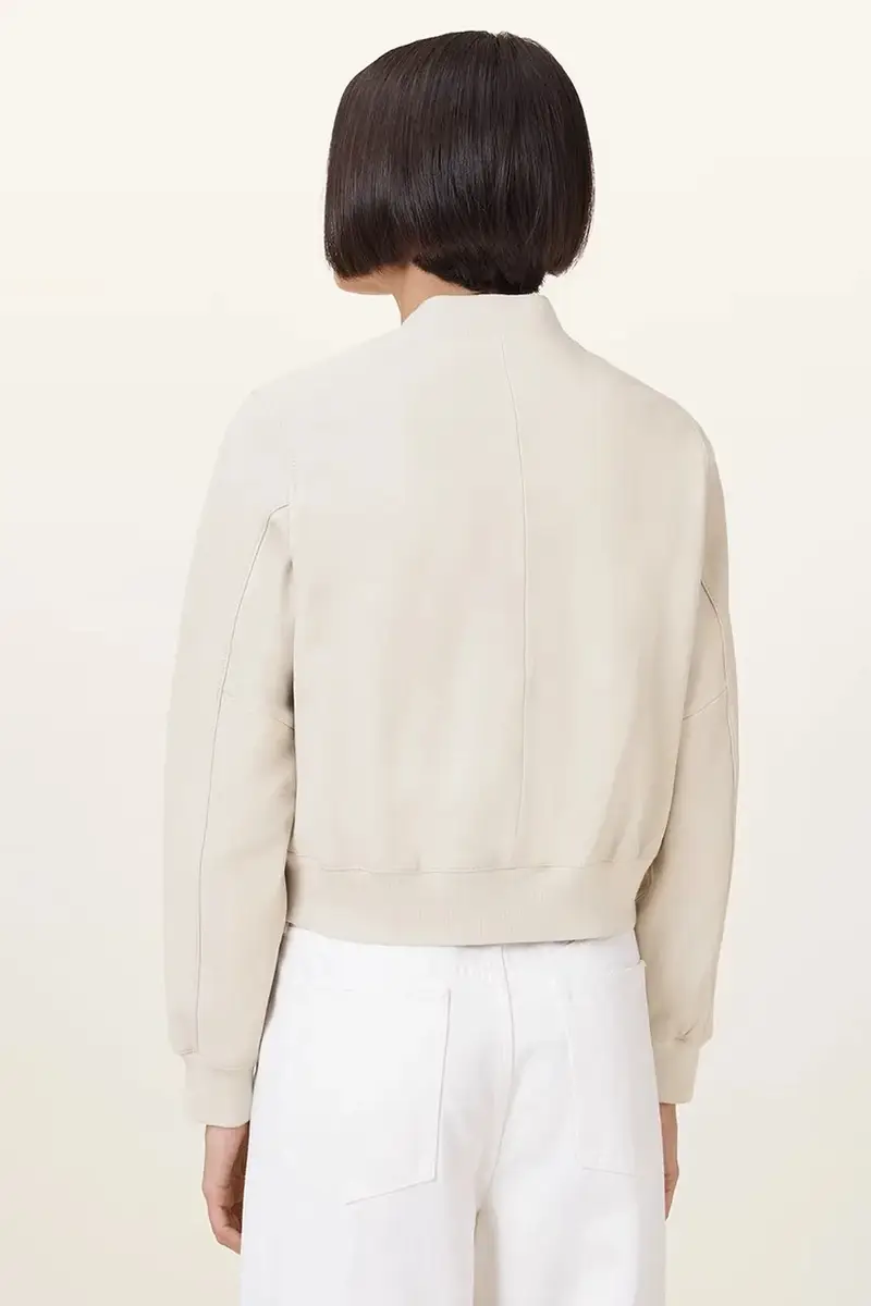 giacca in pelle ORTEN BOMBER JACKET donna colore nero W072LB Bianco miniatura 4