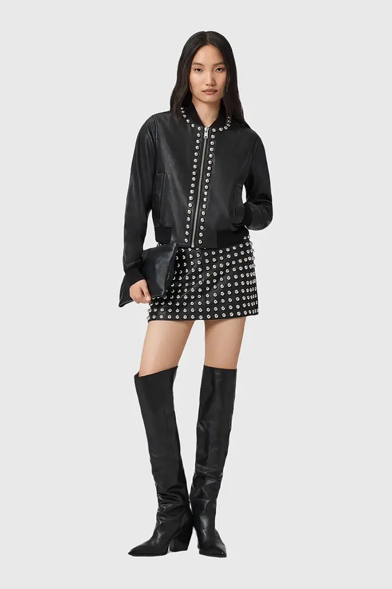 giacca in pelle ORTEN colore nero W032LD miniatura 5