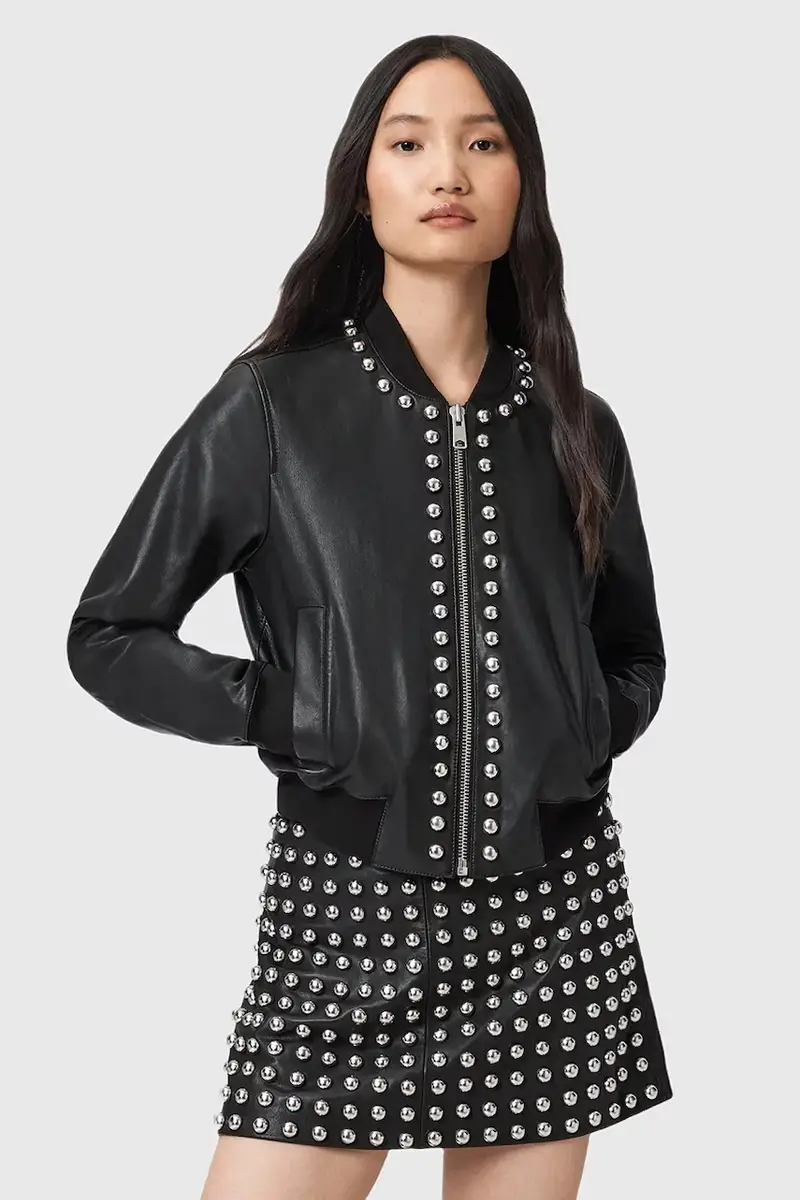 giacca in pelle ORTEN colore nero W032LD