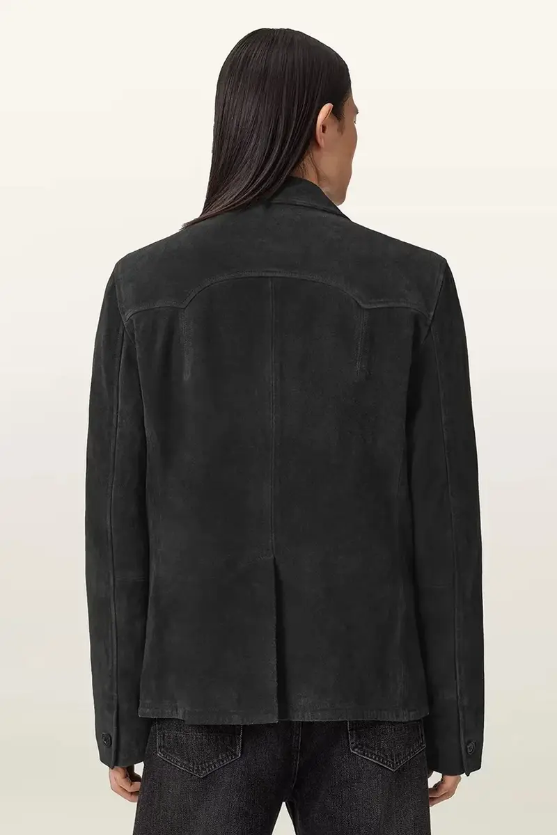 giacca in pelle scamosciata HORNETT uomo colore nero M020LD miniatura 4