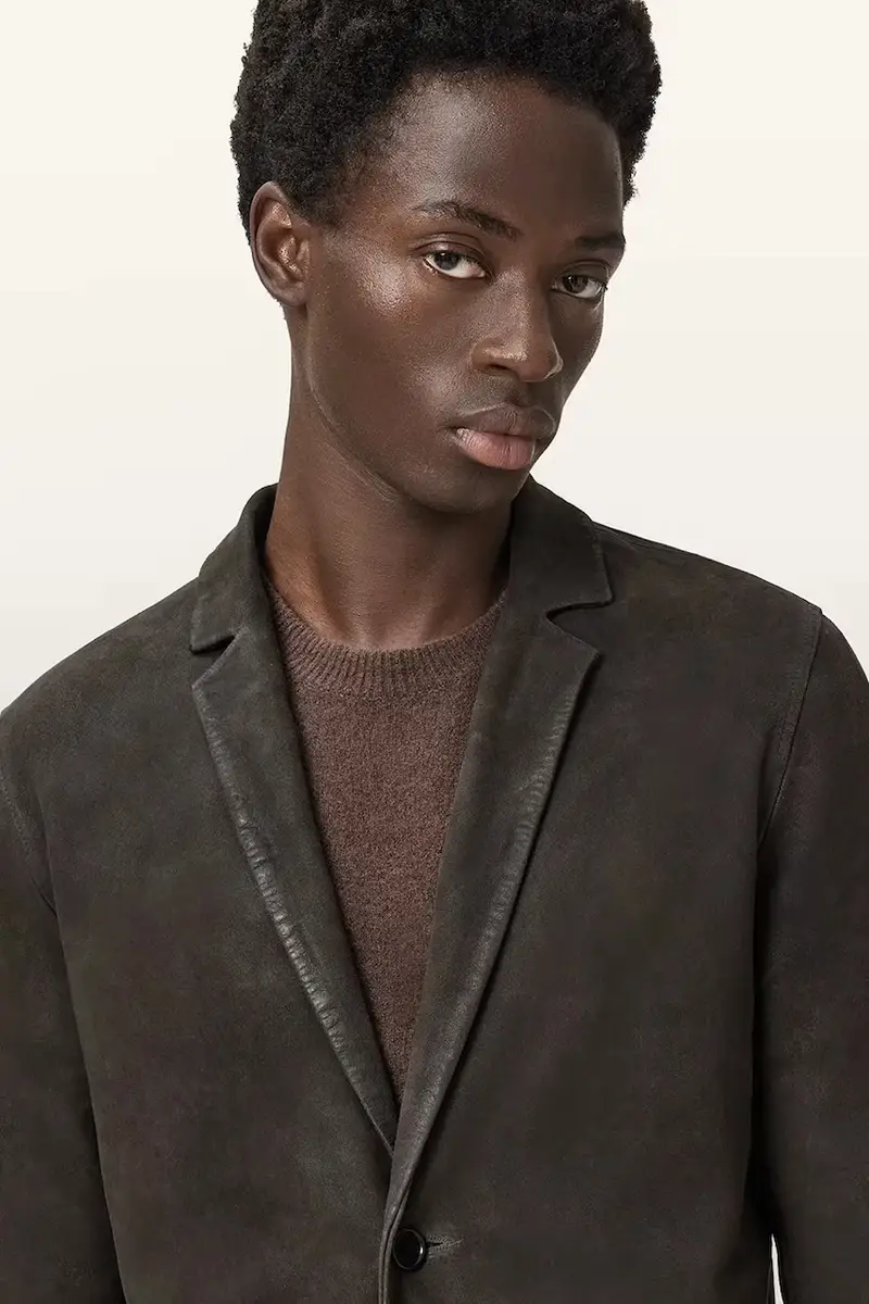 giacca in pelle scamosciata MONET Marrone miniatura 2