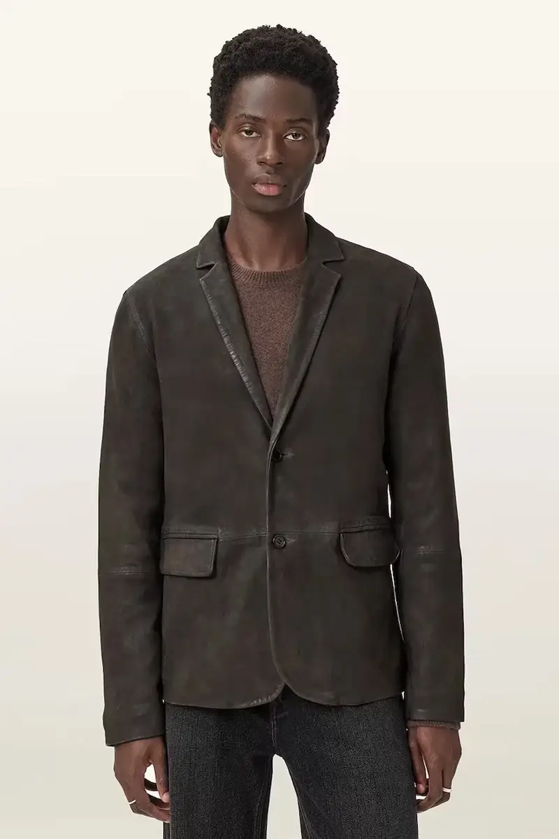 giacca in pelle scamosciata MONET Marrone miniatura 5