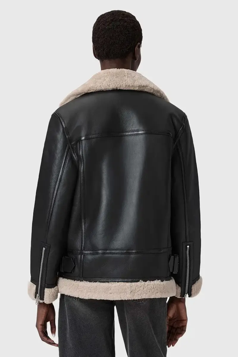 giacca in pelle SOLA Nero miniatura 2