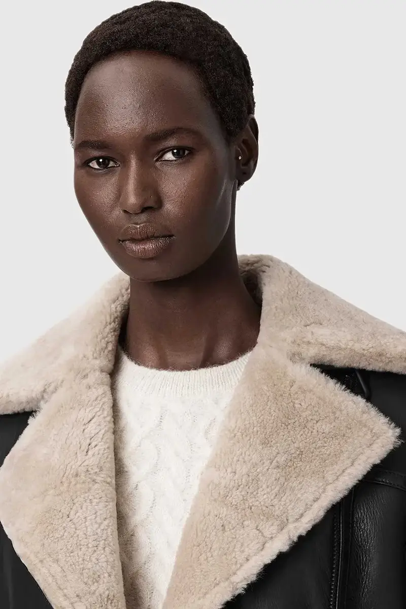 giacca in pelle SOLA Nero miniatura 3