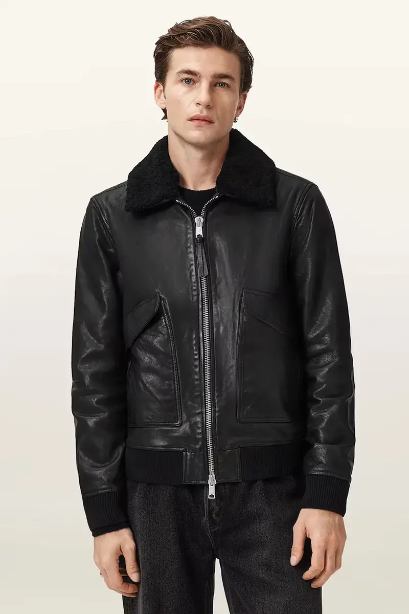 giacca in pelle VAUCLUSE Nero