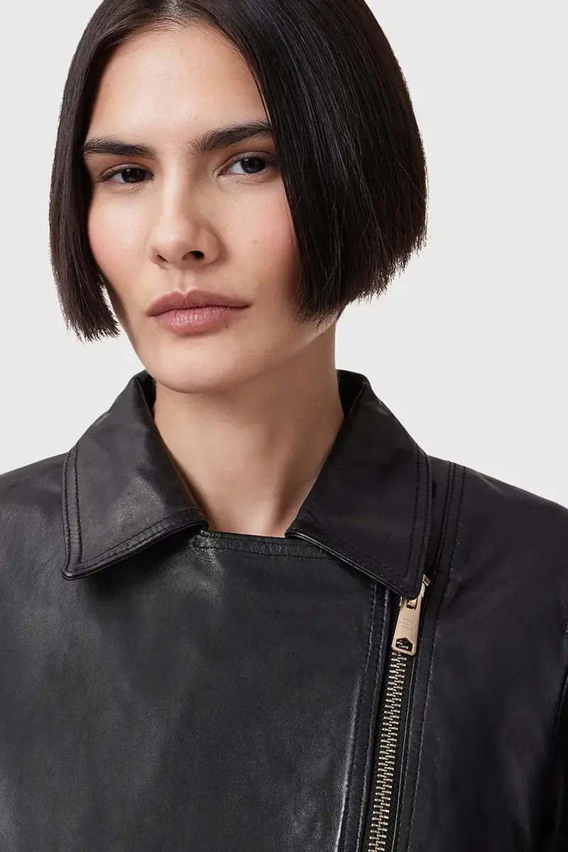 giacca in pelle VELA colore nero W089LB miniatura 3