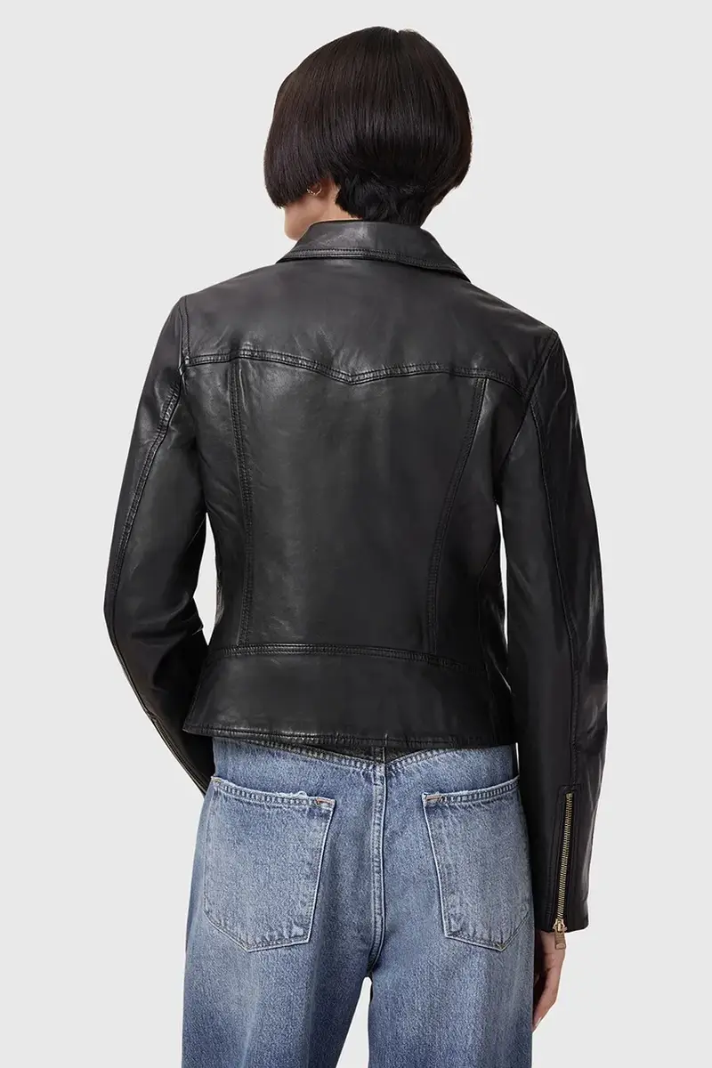 giacca in pelle VELA colore nero W089LB miniatura 4