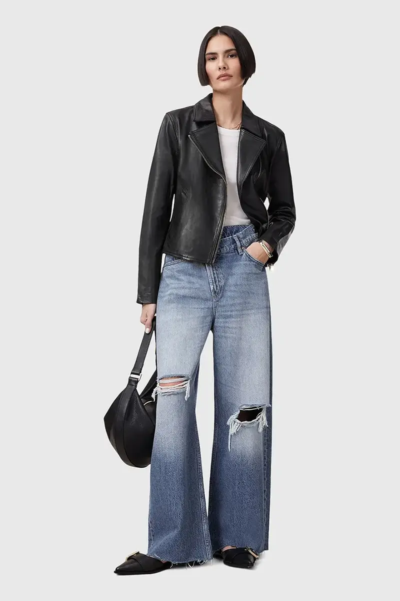 giacca in pelle VELA colore nero W089LB miniatura 5