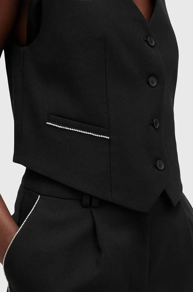 gilè con aggiunta di lana ATLAS KRYS WAISTCOAT colore nero W006QB miniatura 3