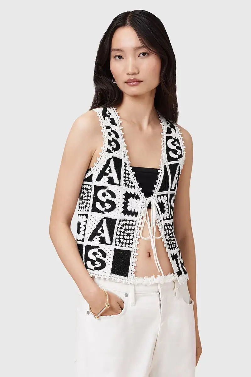 gilè in cotone FLORENCE colore nero W067KC