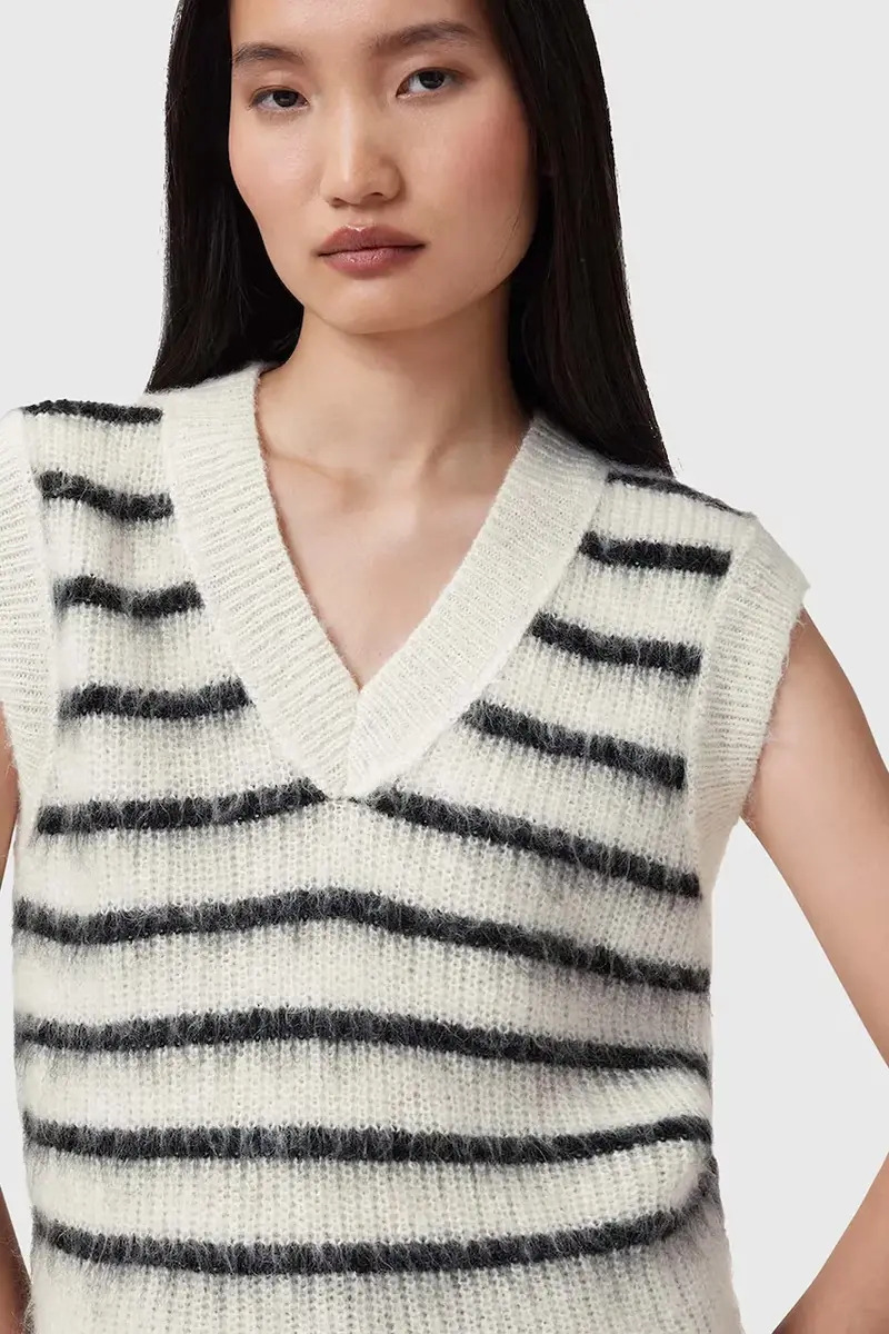 gilè in lana RIGA donna colore bianco W002KC miniatura 2