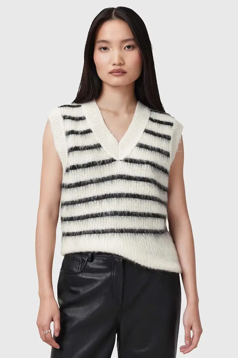 gilè in lana RIGA donna colore bianco W002KC