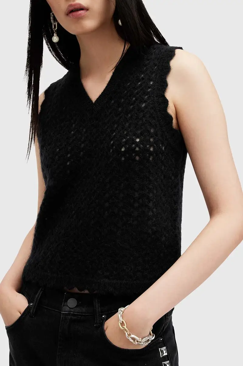 gilè in lana VIVIAN TANK Nero miniatura 2