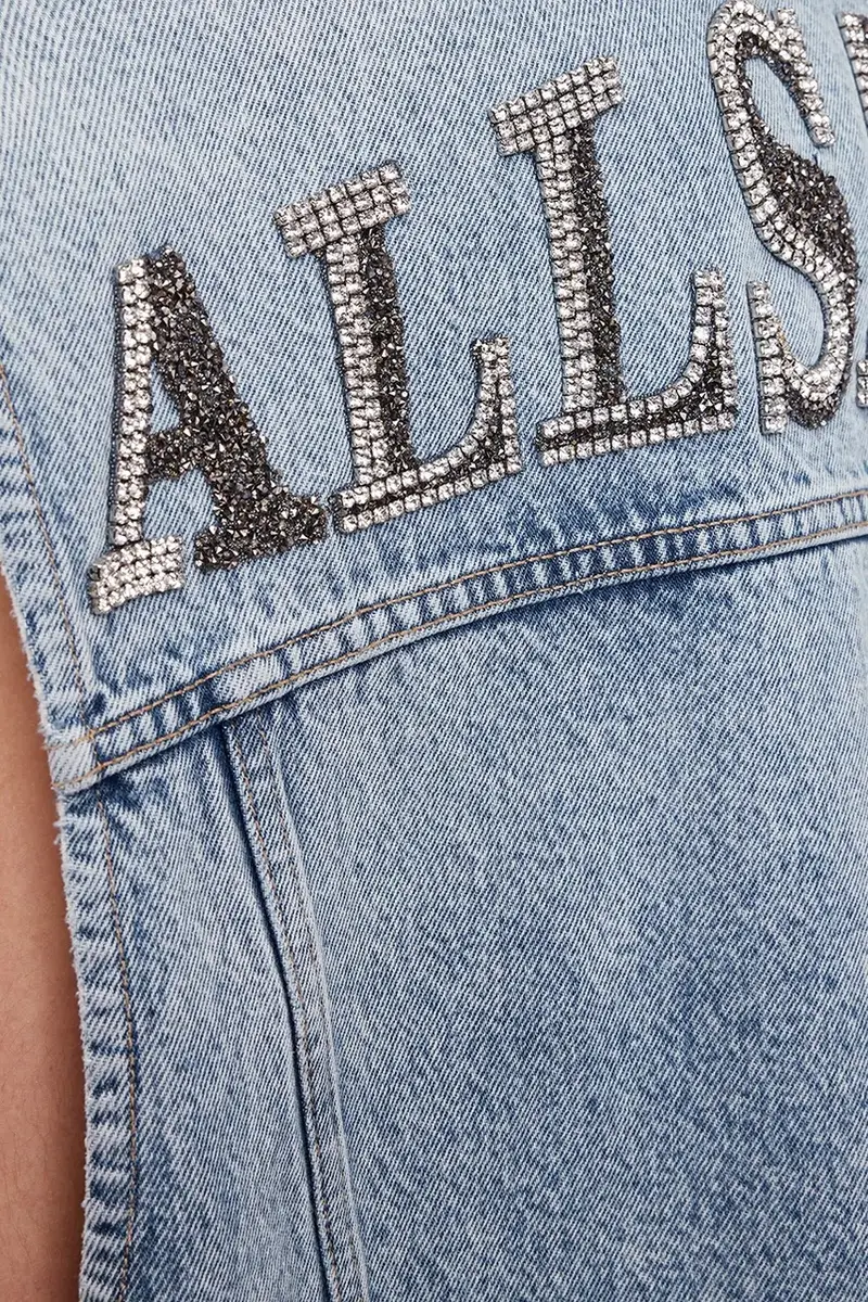 giubbotto di jeans LAURA colore blu W055OC miniatura 3