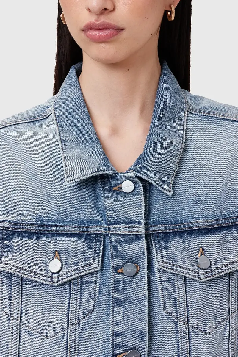 giubbotto di jeans LAURA colore blu W055OC miniatura 4