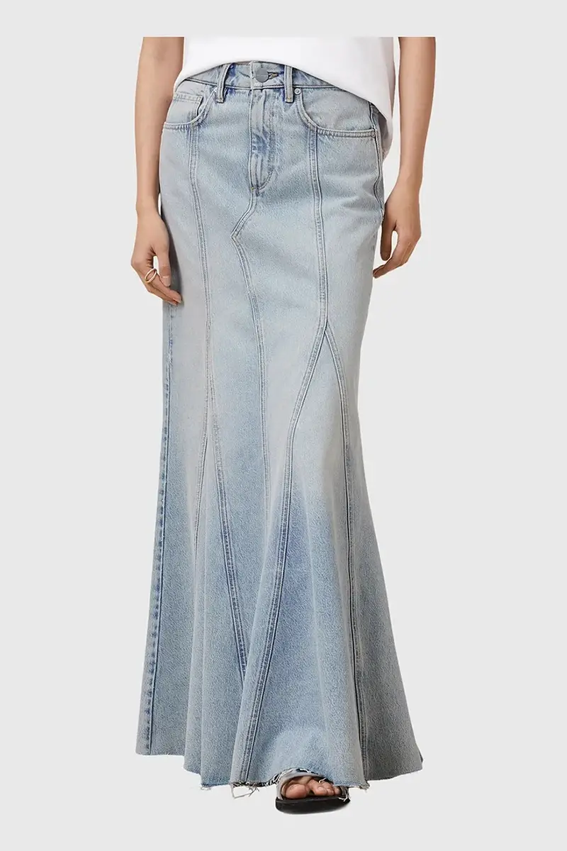 gonna di jeans ALMA colore blu W068RC miniatura 2