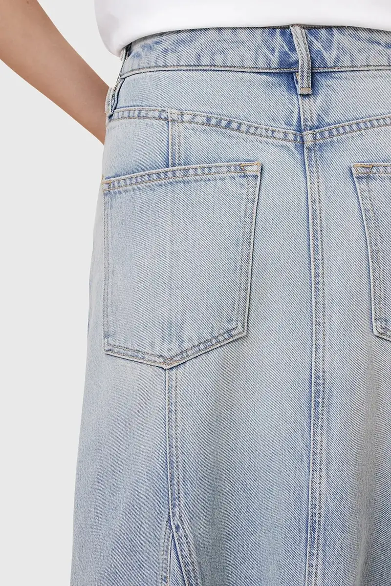 gonna di jeans ALMA colore blu W068RC miniatura 4