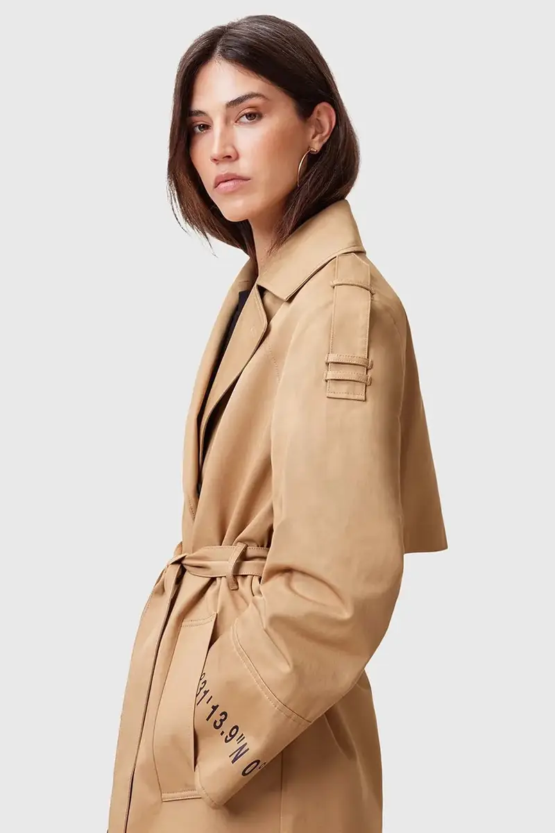 impermeabile di cotone DEMMI donna colore marrone W027OC miniatura 2