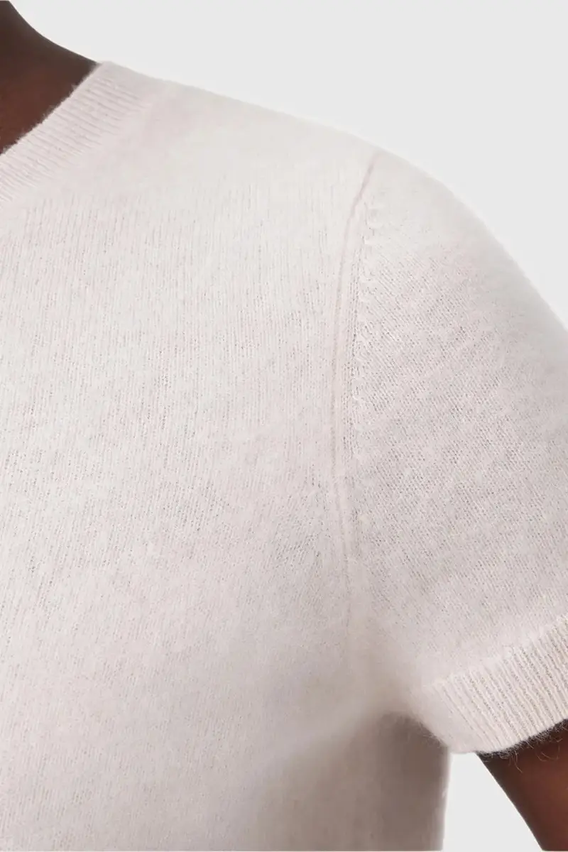 maglietta di cashmere REBEL TEE colore rosa W118KB miniatura 2