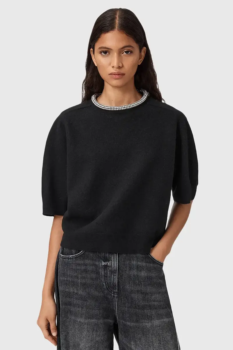 maglietta in lana ODELL donna colore nero W049KD