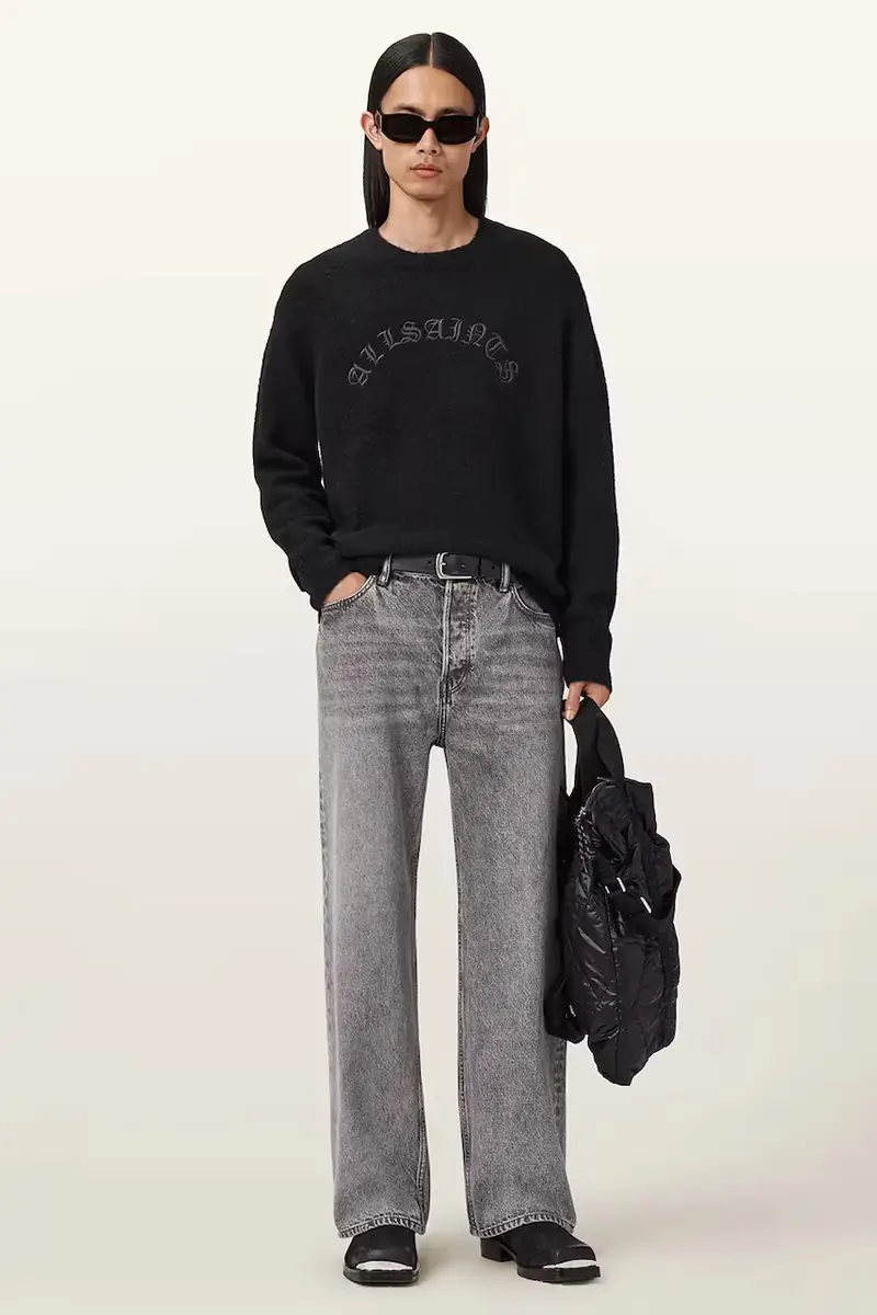 maglione con alpaca CURV Nero miniatura 3