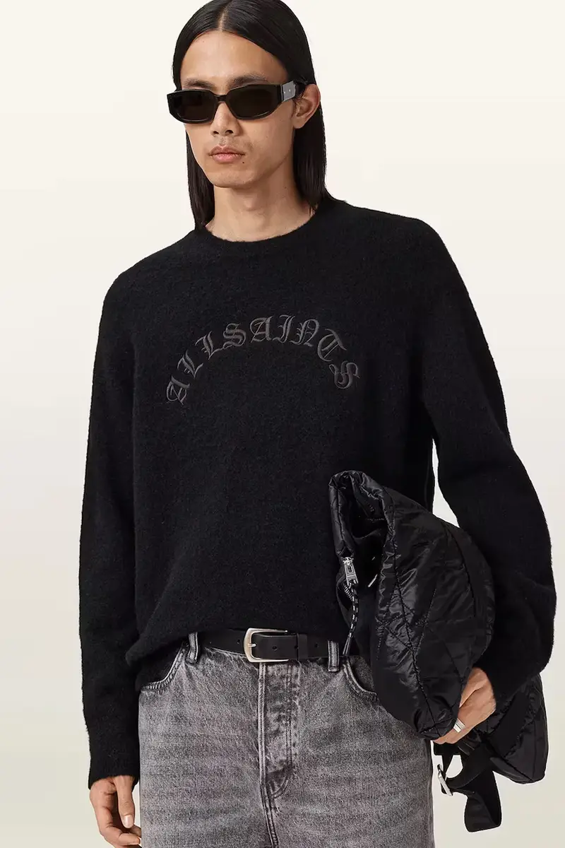 maglione con alpaca CURV Nero miniatura 4