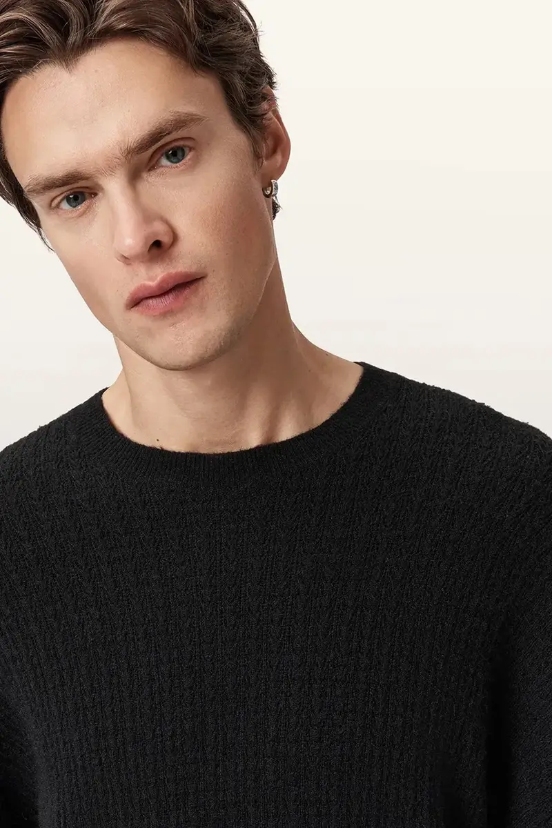 maglione con alpaca JAKOB colore nero M008KD miniatura 2