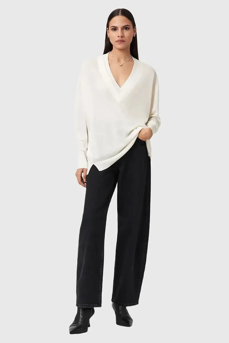 maglione con lana BERN colore bianco W050KD miniatura 5