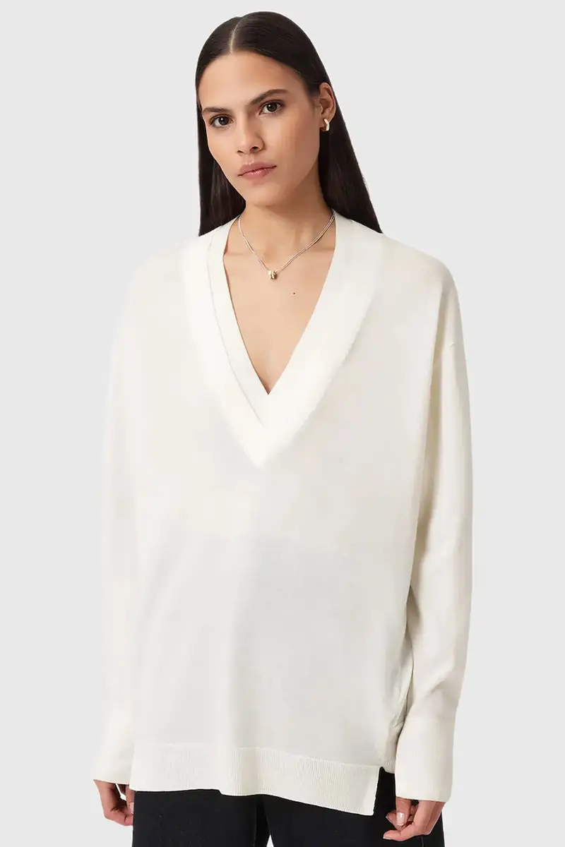 maglione con lana BERN colore bianco W050KD