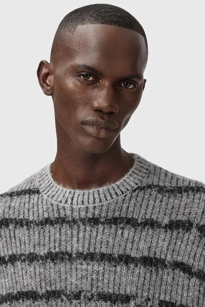 maglione con lana DISSOLVED colore grigio M003KD miniatura 2