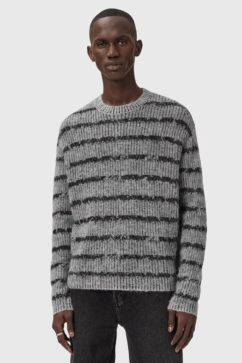 maglione con lana DISSOLVED colore grigio M003KD miniatura 3