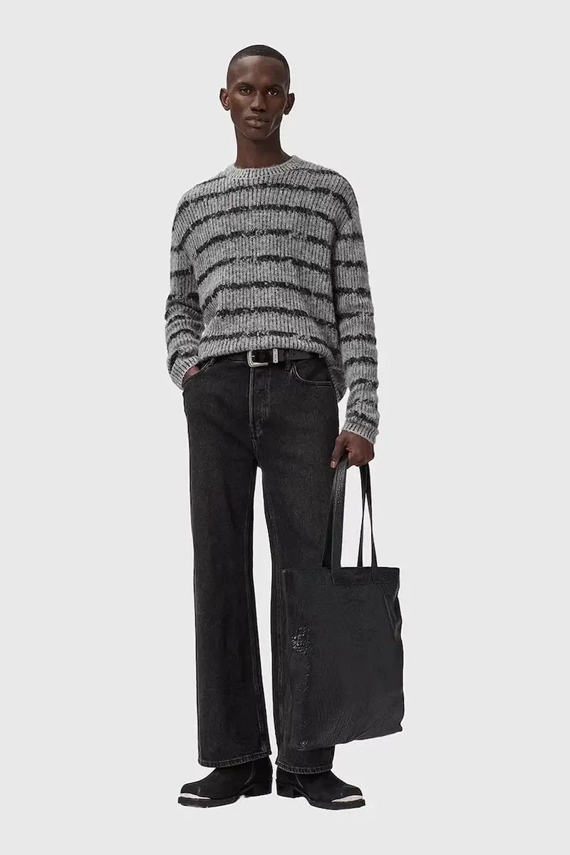 maglione con lana DISSOLVED colore grigio M003KD miniatura 5